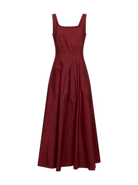 Max Mara Studio Max Mara Studio Women Brick Red Poplin Mstfeltre Long Dress