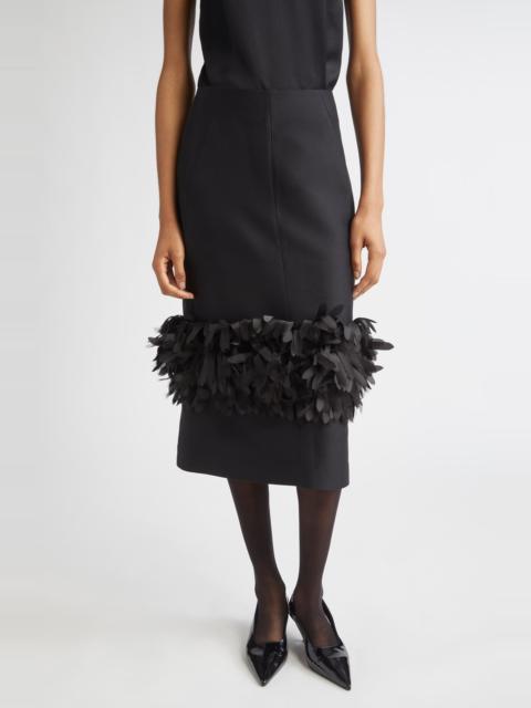 TOTEME TOTEME Petal Wool & Silk Midi Skirt in Black at Nordstrom