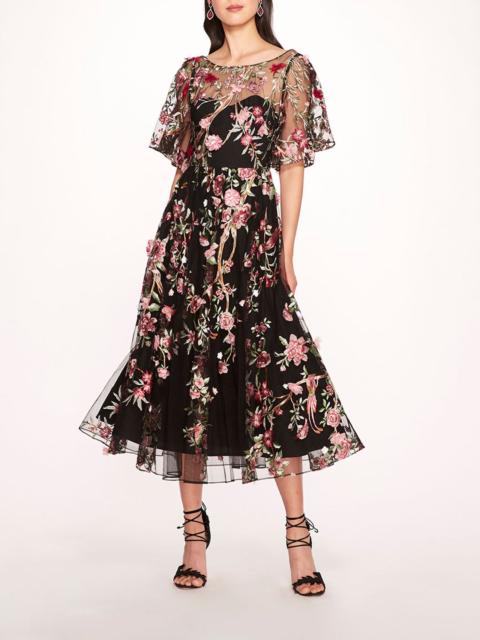 Marchesa GARDEN OF EDEN MIDI DRESS