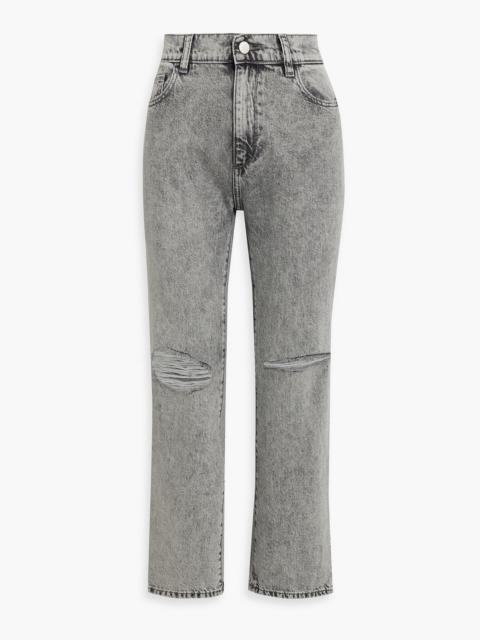 Other Designers Patti distressed acid-wash high-rise straight-leg jeans