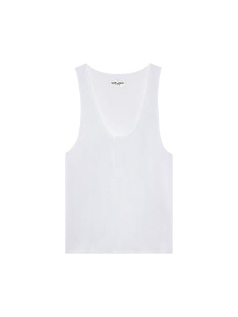SAINT LAURENT Saint Laurent Henley Tank 'Blanc'