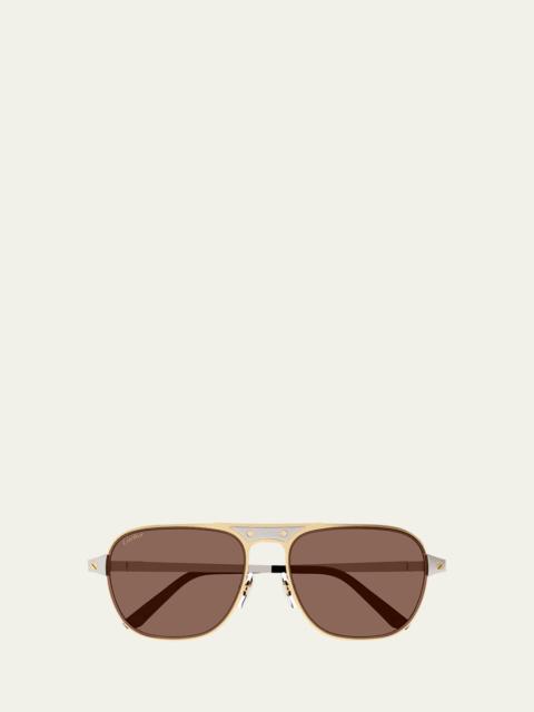 Cartier Men's CT0532SM Metal Aviator Sunglasses