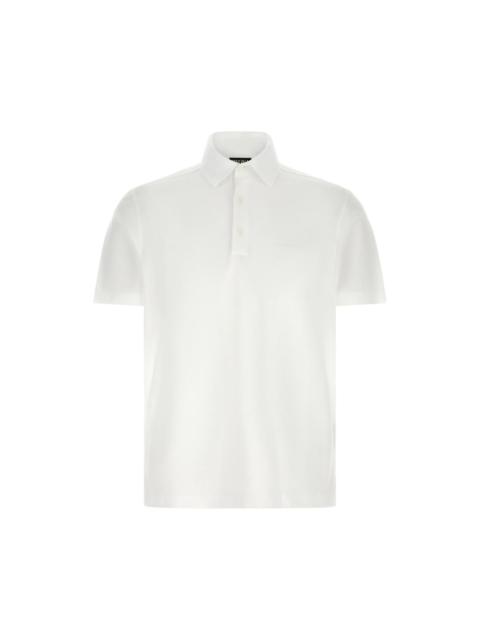 ZEGNA ZEGNA White Cotton Polo Shirt New & Authentic (Men's size:L;