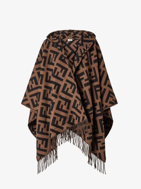 FENDI Brown cashmere poncho