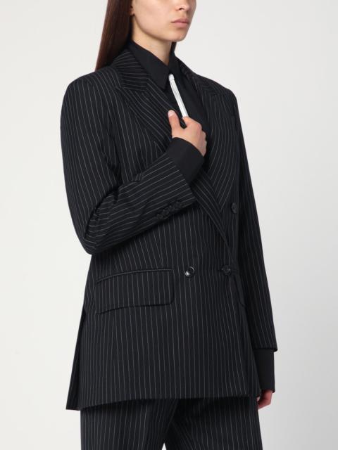 Max Mara Black pinstriped double-breasted wool jacket