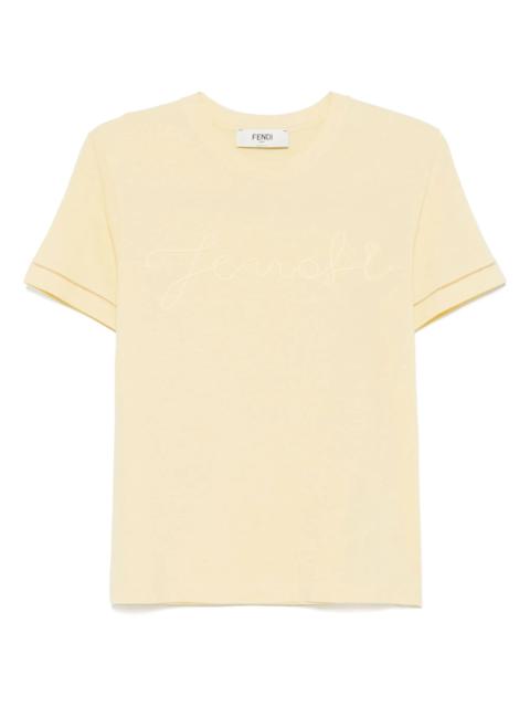 FENDI Fendi Logo-embroidered T-shirt