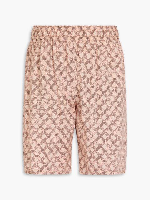 FRESCOBOL CARIOCA Palma printed stretch-silk drawstring shorts