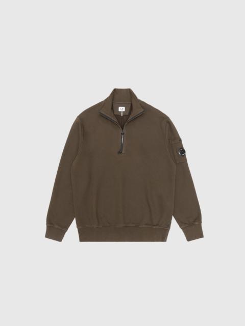 C.P. Company BRUSHED AND EMERIZED DIAGONAL FLEECE HALF ZIP SWEATSHIRT