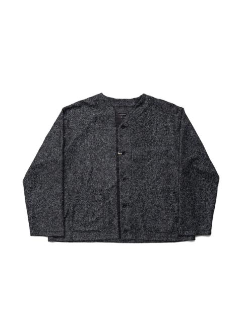 Knit Cardigan Wool Poly Melange Knit - Charcoal