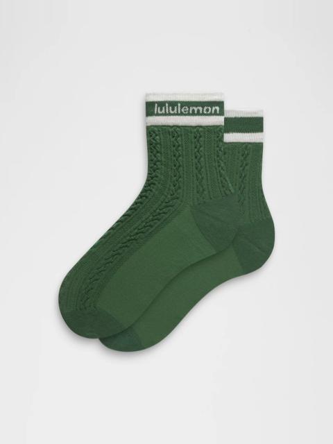 lululemon Unisex Cable-Knit Quarter Socks