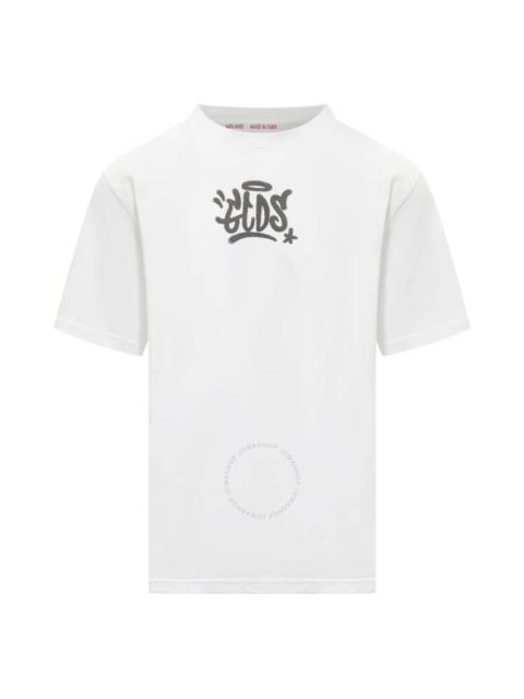 GCDS GCDS White Graffiti Print Cotton T-Shirt