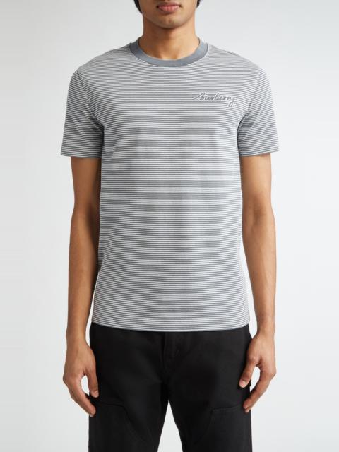 burberry Stripe Chest Logo T-Shirt in Magnet at Nordstrom