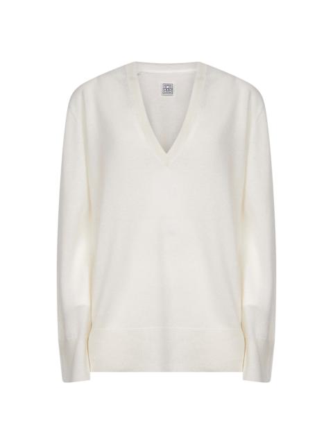 TOTEME Ecru cashmere V-neck sweater