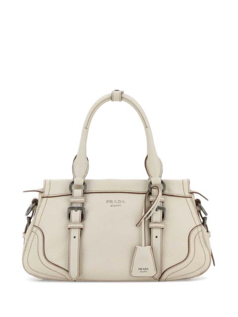 Prada Prada Women Ivory Leather Large Handbag