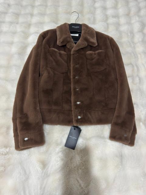 SAINT LAURENT Brand new Saint Laurent (YSL) caramel-colored Teddy faux fur jacket.