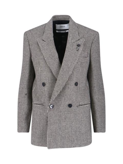 LARDINI DOUBLE-BREASTED WOOL BLEND BLAZER