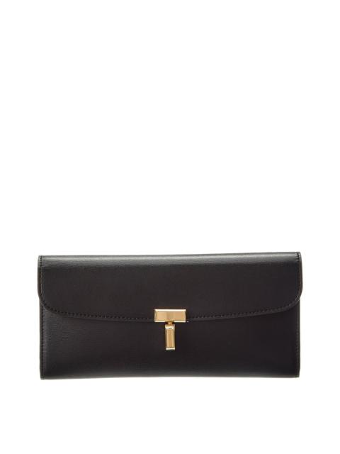 TOTEME TOTEME T-Lock Fold-Over Leather Continental Wallet