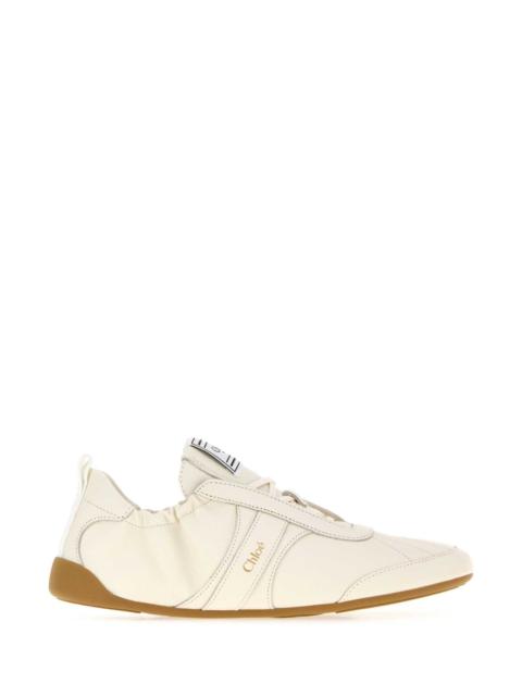Chloé Chloe Women Ivory Leather Chloe Kick Sneakers