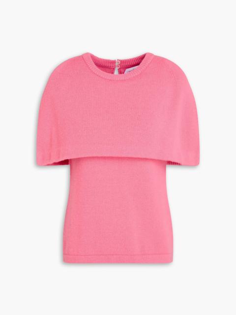 CAROLINA HERRERA Cape-effect wool and cashmere-blend top