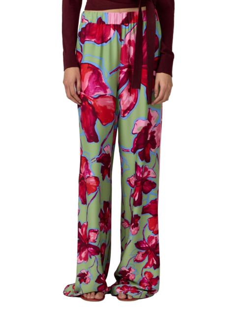 DIANE VON FURSTENBERG Diane von Furstenberg Verick Print Wide Leg Pants in Hibiscus Smoke Degrade at Nordstrom