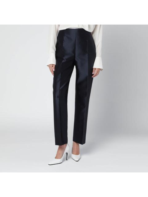 Other Designers Alberta Ferretti Blue Silk-Blend Satin Trousers Women