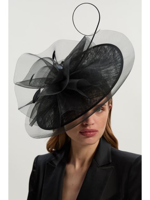 KAREN MILLEN Veiled Feather Detail Fascinator