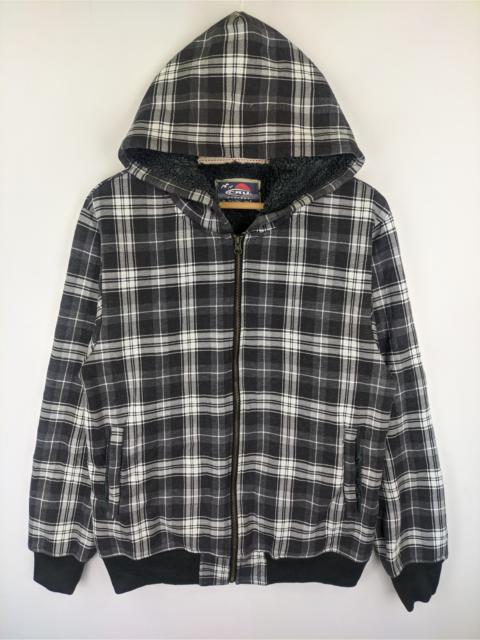 Other Designers Vintage - Steals🔥Hoodie Checkered Sherpa Inner by CRU