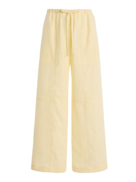 BONDI BORN® Leiden Linen Wide-Leg Pants yellow