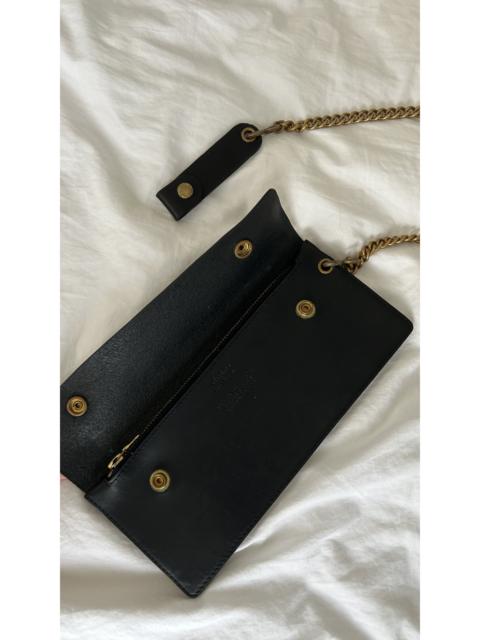 visvim new . fw15 . black veggie tanned leather brass chain wallet