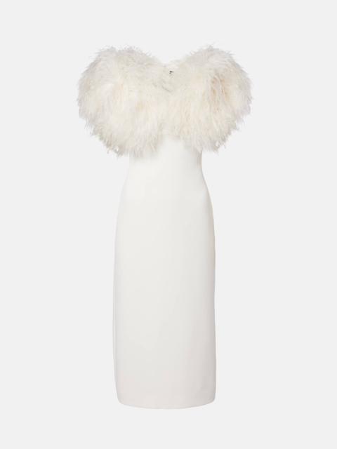 David Koma Feather-trimmed cocktail dress