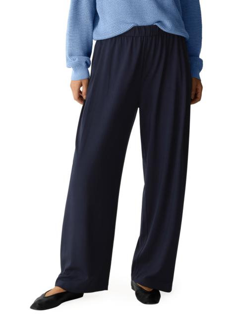 EILEEN FISHER Eileen Fisher Ankle Straight Leg Jersey Pants in Ink at Nordstrom