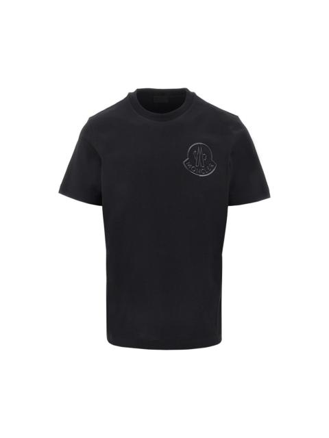 Moncler Moncler Rubberized Logo T-shirt Black Men