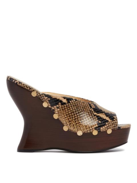 MAGDA BUTRYM Snake-Print Wedge Mules