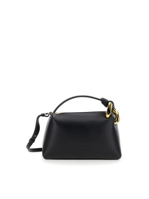 JW Anderson J.W. Anderson Corner Black Handbag With Metallic Knot Detail In Leather