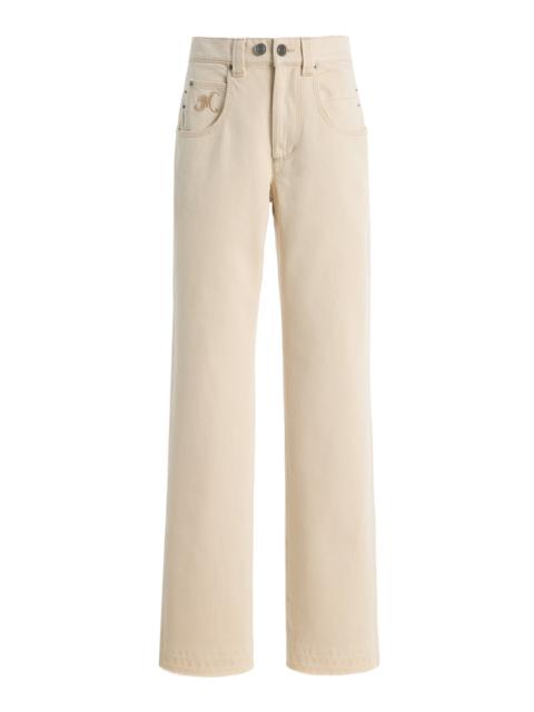 Isabel Marant Jeyda Rigid Mid-Rise Straight-Leg Jeans ivory