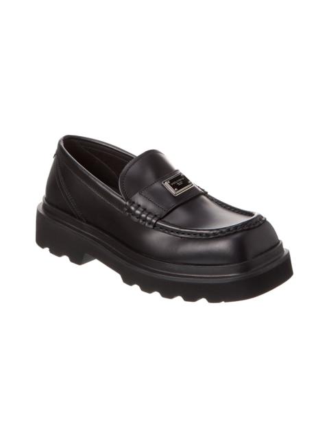 Dolce & Gabbana Logo Leather Loafer