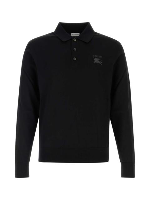Burberry Burberry Men Black Wool Polo Shirt
