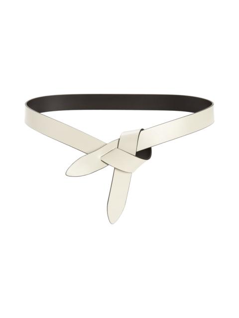 Isabel Marant Isabel Marant Lecce Knotted Reversible Leather Belt in Chalk/Black at Nordstrom