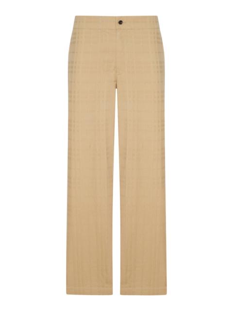 Burberry Burberry Men Textured Check Cotton Trousers