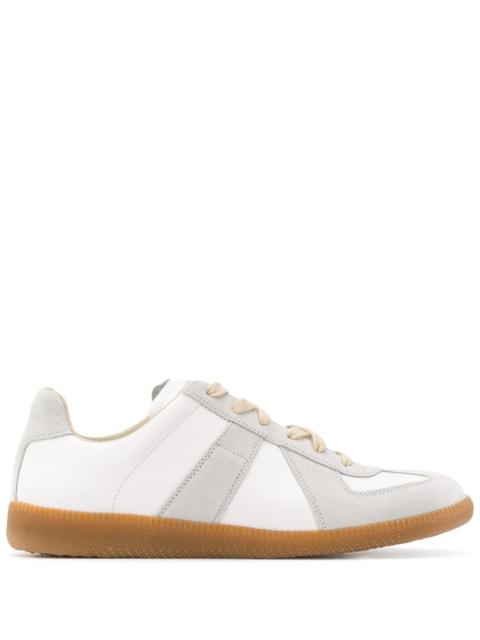 Maison Margiela Maison Margiela Women Bicolor Leather Replica Sneakers With White Contrast Design For Women