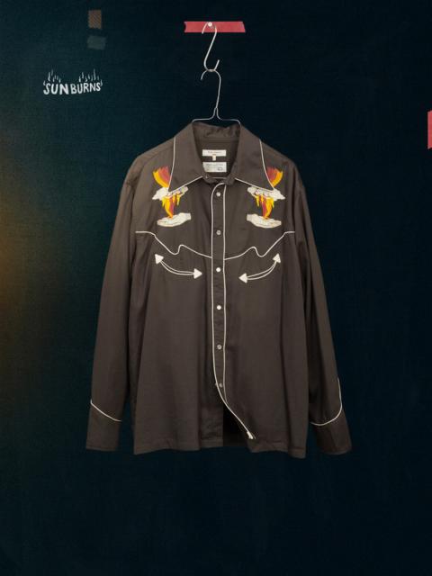 Nudie Jeans Gonzo Western Shirt Sunburns Black/Brown