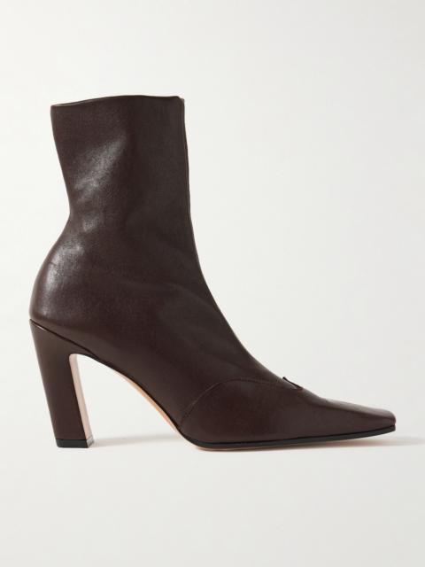 KHAITE Nevada Leather Ankle Boots