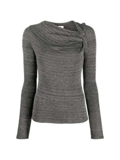 Isabel Marant Étoile ruched-neck knitted top