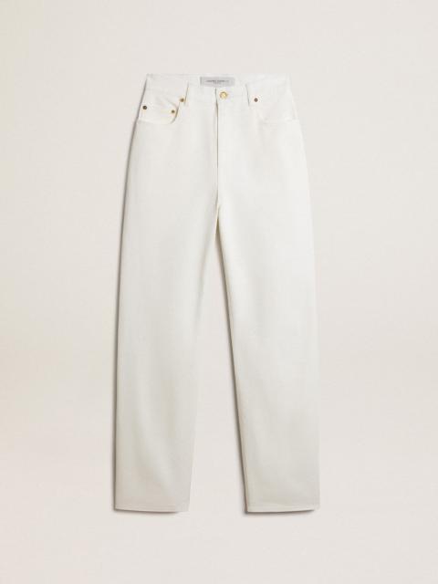 Golden Goose Women's optical white-colored cotton denim pants