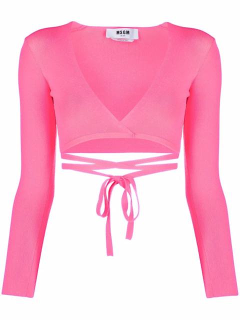 MSGM lace-up cropped top