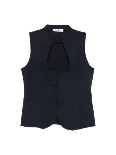 keyhole-neckline sleeveless top
