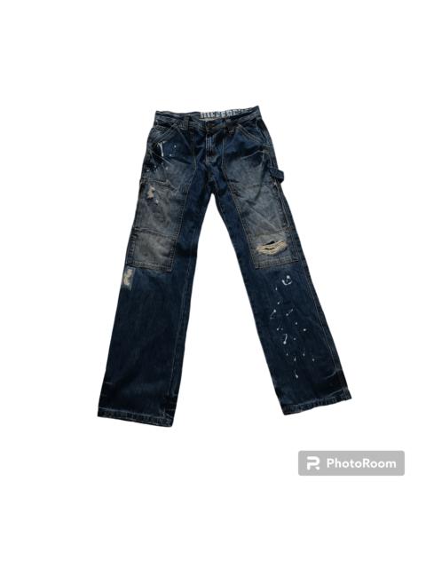 Other Designers Distressed Denim - RUPERT BY DIFFERENCE CARPENTER BUCKLE BELT DENIM JEANS