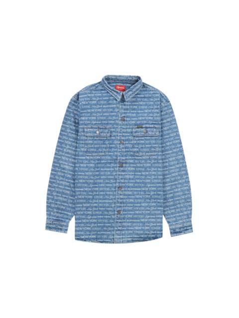 Supreme Supreme Multi Type Jacquard Denim Shirt Blue