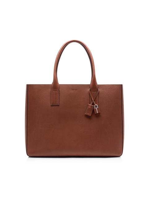 TOM FORD GRAIN LEATHER T-LINE EAST-WEST TOTE