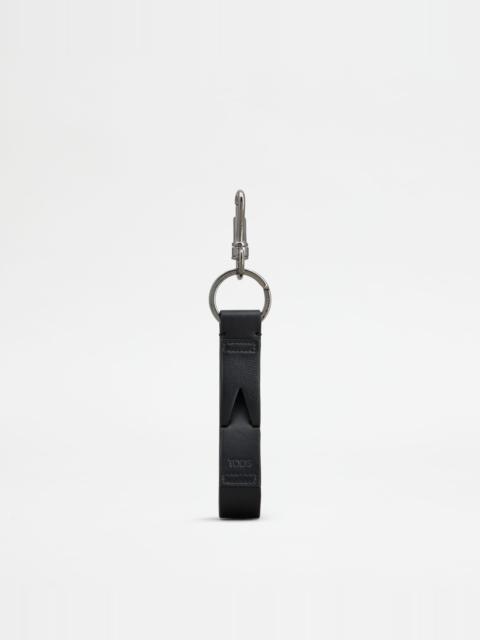 Tod's KEY HOLDER IN LEATHER - BLACK